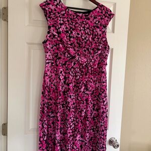 Dana Buchman Pink and Black Midi Dress